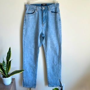 MISSGUIDED Light-washed straight-cut Jeans